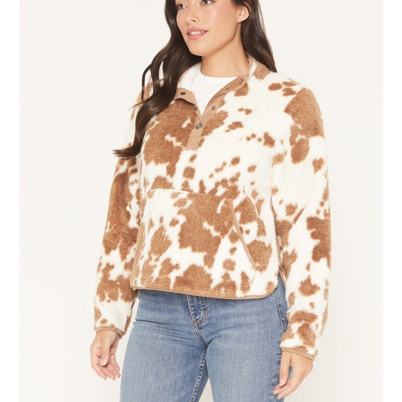 Shyanne Roberta Polar Fleece Quarter Snap Jacket ❤️ NWT Color Coffee - Picture 2 of 8